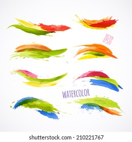 Vector illustration. Vector EPS10. Colorful watercolor splashes isolated on white background