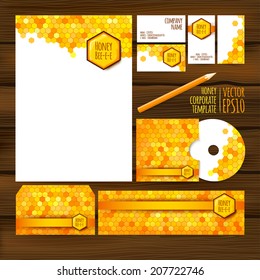 Vector illustration. EPS10. Corporate identity business design. honeycomb set.