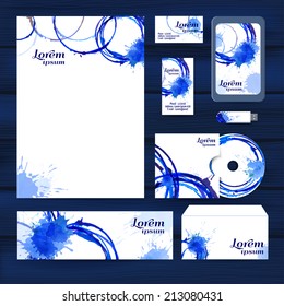 Vector illustration. EPS10. Corporate identity business design. Set vector illustration. Set  with palette knife texture