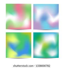 Vector illustration eps10 with four mesh gradient templates. Gradients with gentle pastel spring colors.