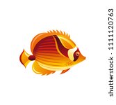 Vector illustration eps10, isolated on white background. Realistic sea animal symbol, 3d angel fish. Tropical underwater aquatic creatures, cartoon cute icon. Summer travel flat sign. 