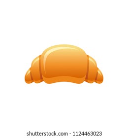 Vector illustration eps10 isolated on white background. Realistic food, drink symbol, 3d croissant dessert. Cartoon cute bakery icon, flat bread sign, tasty cafe snack, yummy breakfast cookie