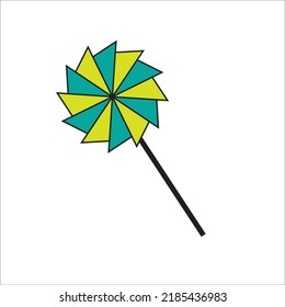 Vector illustration eps10 isolated on white background. fun play toy concept,wind mill toy. Cartoon baby toy game,.