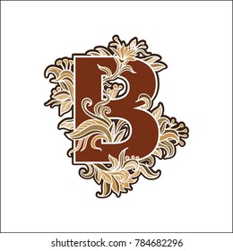 vector illustration, eps10, letter c, brown letter