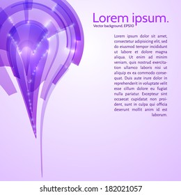 Vector illustration, EPS10. lilac background with glow and text