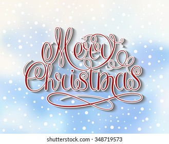 Vector illustration EPS10. Merry Christmas! New Year's wishes. Christmas vintage postcard. Blurred background. Template for poster.