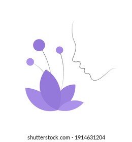 Vector illustration EPS10, Silhouette of a girl, and a plant