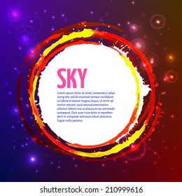 Vector illustration. Vector EPS10. watercolor background   with text and glow