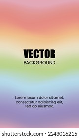 Vector illustration EPS10 in which pink, red, yellow, green, light blue, blue and purple are mixed with rainbow pastel gradation.