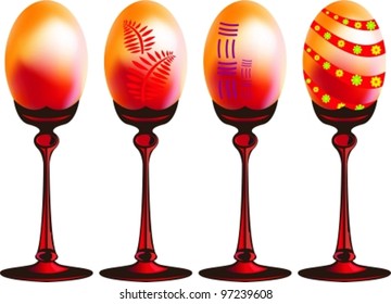 Vector illustration. EPS8, all part (object) closed, possibility to edit. Easter composition