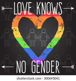 Vector illustration - equality heart in rainbow colors; love; Gay culture symbol card