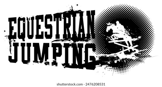 A vector illustration of Equestrian Jumping Horse Banner