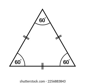 Vector illustration of equilateral triangles on a white background