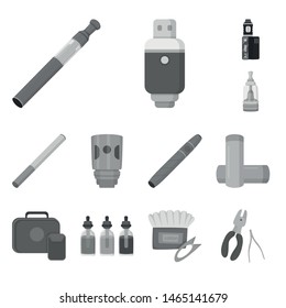 Vector illustration of equipment and pipe sign. Set of equipment and taste vector icon for stock.