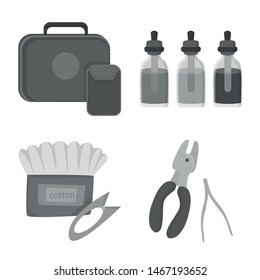 Vector illustration of equipment and pipe symbol. Set of equipment and taste stock symbol for web.