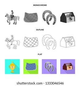 Vector illustration of equipment and riding icon. Collection of equipment and competition stock symbol for web.
