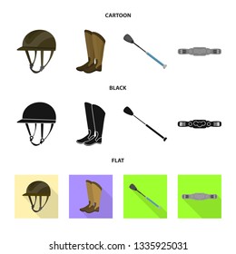 Vector illustration of equipment and riding icon. Collection of equipment and competition vector icon for stock.