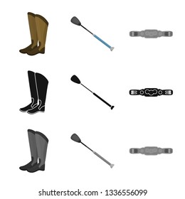 Vector illustration of equipment and riding icon. Collection of equipment and competition stock vector illustration.