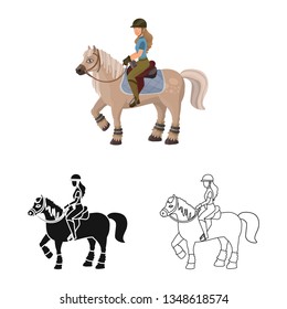 Vector illustration of equipment and riding icon. Set of equipment and competition vector icon for stock.