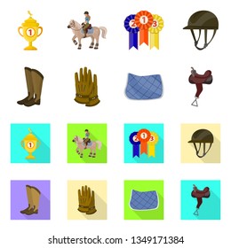 Vector illustration of equipment and riding icon. Collection of equipment and competition stock symbol for web.