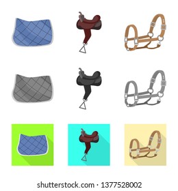 Vector illustration of equipment and riding icon. Collection of equipment and competition stock symbol for web.