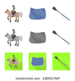 Vector illustration of equipment and riding icon. Collection of equipment and competition stock symbol for web.