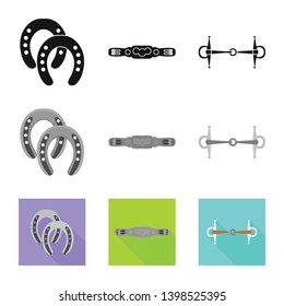 Vector illustration of equipment and riding icon. Collection of equipment and competition stock symbol for web.