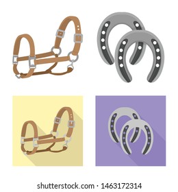 Vector illustration of equipment and riding icon. Collection of equipment and competition stock vector illustration.