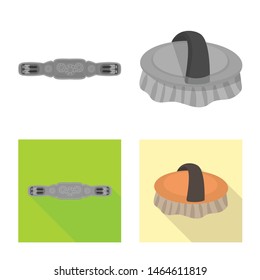 Vector illustration of equipment and riding icon. Set of equipment and competition stock symbol for web.