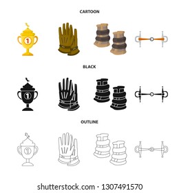 Vector illustration of equipment and riding logo. Collection of equipment and competition stock vector illustration.