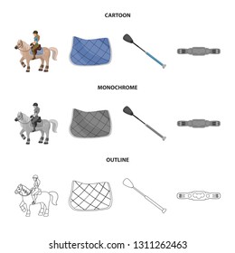 Vector illustration of equipment and riding logo. Set of equipment and competition stock vector illustration.