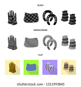 Vector illustration of equipment and riding logo. Set of equipment and competition stock vector illustration.