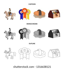 Vector illustration of equipment and riding logo. Collection of equipment and competition vector icon for stock.