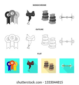 Vector illustration of equipment and riding logo. Set of equipment and competition stock vector illustration.
