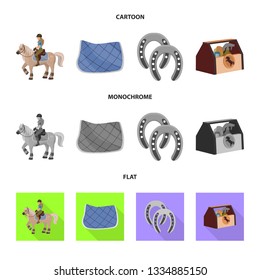 Vector illustration of equipment and riding logo. Collection of equipment and competition vector icon for stock.