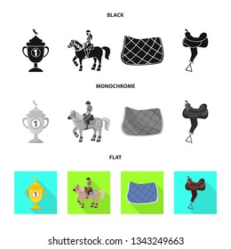 Vector illustration of equipment and riding logo. Collection of equipment and competition stock vector illustration.