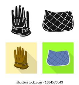 Vector illustration of equipment and riding logo. Set of equipment and competition vector icon for stock.