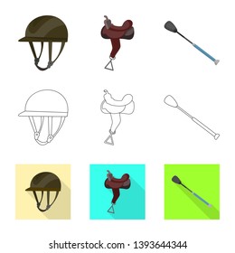 Vector illustration of equipment and riding logo. Set of equipment and competition vector icon for stock.