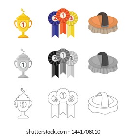 Vector illustration of equipment and riding logo. Collection of equipment and competition stock vector illustration.