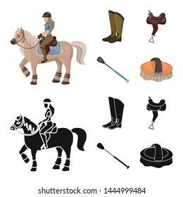 Vector illustration of equipment and riding logo. Collection of equipment and competition vector icon for stock.