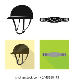 Vector illustration of equipment and riding logo. Set of equipment and competition stock vector illustration.