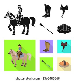 Vector illustration of equipment and riding sign. Collection of equipment and competition stock symbol for web.