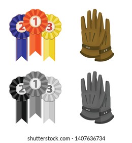 Vector illustration of equipment and riding sign. Collection of equipment and competition stock symbol for web.
