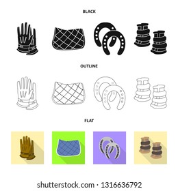 Vector illustration of equipment and riding symbol. Collection of equipment and competition vector icon for stock.