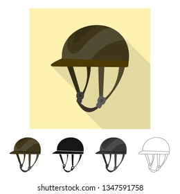 Vector illustration of equipment and riding symbol. Collection of equipment and competition stock vector illustration.