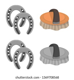 Vector illustration of equipment and riding symbol. Collection of equipment and competition vector icon for stock.