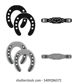 Vector illustration of equipment and riding symbol. Collection of equipment and competition vector icon for stock.