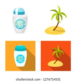 Vector illustration of equipment and swimming icon. Collection of equipment and activity vector icon for stock.