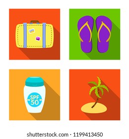 Vector illustration of equipment and swimming logo. Collection of equipment and activity stock vector illustration.