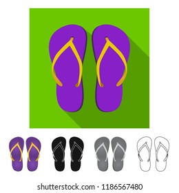 Vector illustration of equipment and swimming sign. Set of equipment and activity stock vector illustration.